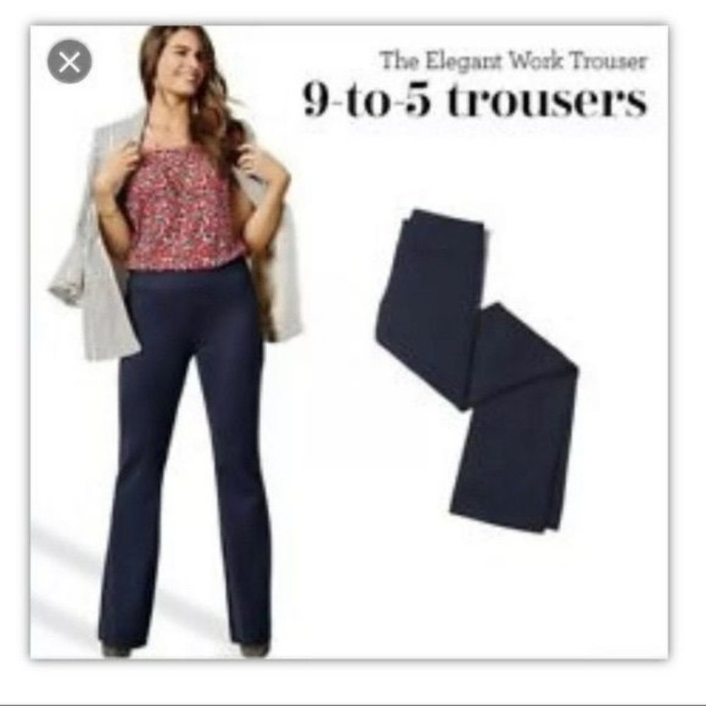 Cabi Wide Leg Elegant 9-5 Work Trouser Navy Blue Pant Sz 6